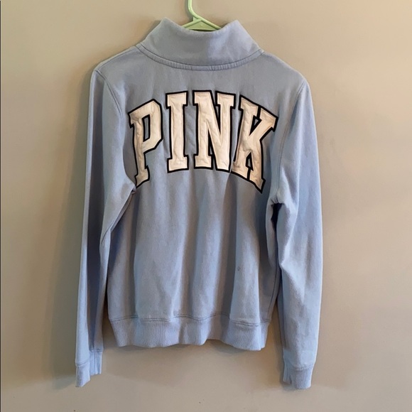 VS PINK - Blue pullover quarter zip sweater - Picture 2 of 2